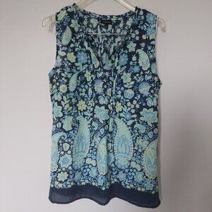 Talbots Women’s Size XS Paisley Sleeveless Shirt Top Blouse Floral Cotton